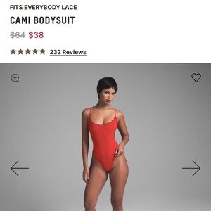 SKIMS Red Cami Bodysuit